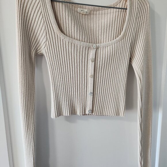 Beige Ribbed Long Sleeve - Picture 1 of 3